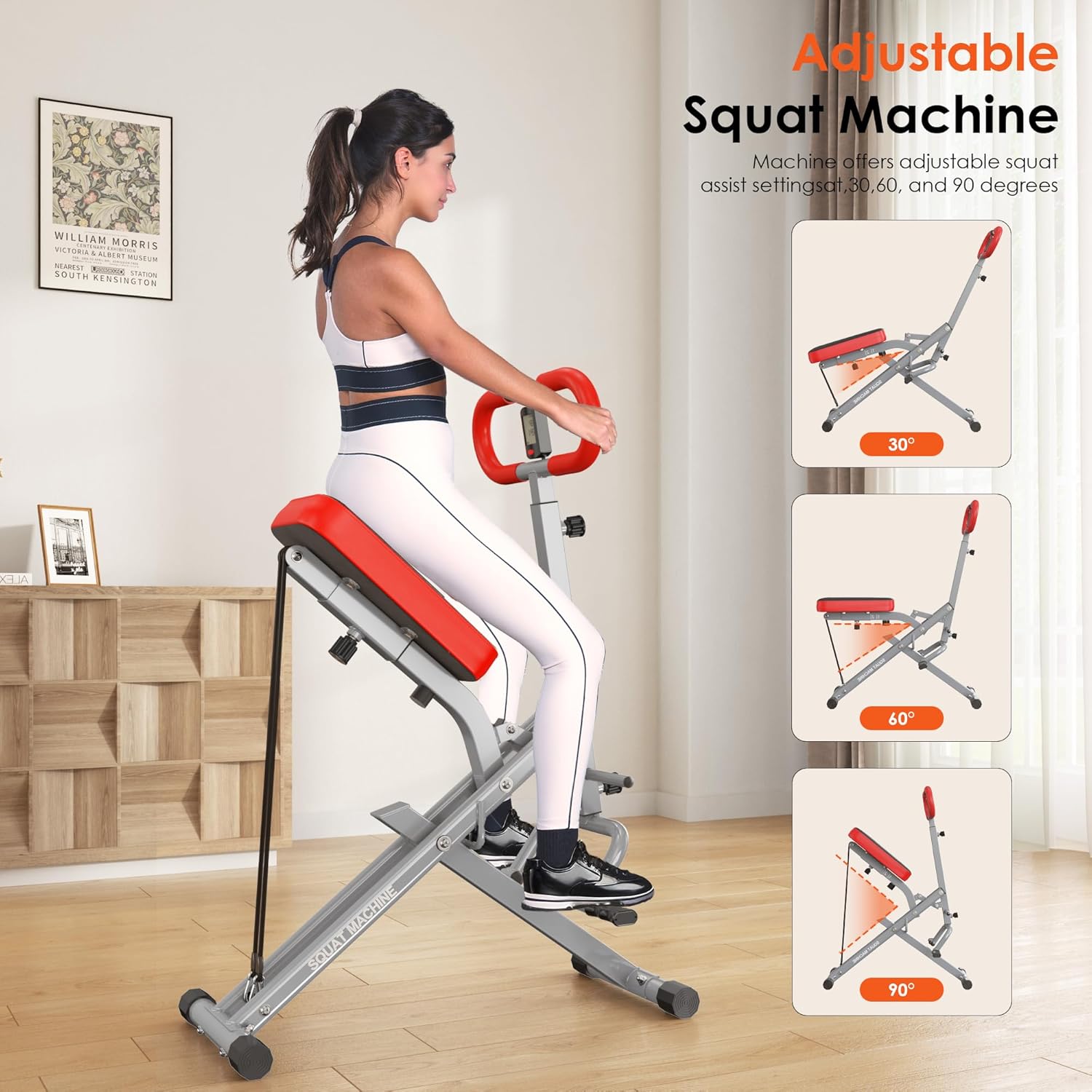 SogesGame Squat Machine for Home, 2 in 1 Squat Rowing Machine, Foldable Leg Training Machine, Squat Trainer for Glutes & Legs Workout - Image 2