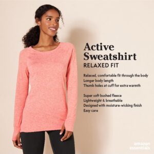 Amazon Essentials Womens Brushed Tech Stretch Long-Sleeve Crewneck Shirt (Available in Plus Size)
