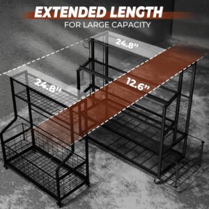 XL Dumbbell Rack Weight Stand – Upgraded 4-Tier Adjustable Weight Rack for Dumbbells, Home Gym Storage Rack for Yoga Mat Kettlebells, Workout Equipment Storage Organizer With Wheels and Hooks