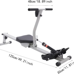 Foldable Rowing Machine, Rower with 12 Resistance Levels,Home Gym Equipment w/LCD Display, Comfort Foam Seat & Quiet Full Body Workout for Cardio Fitness