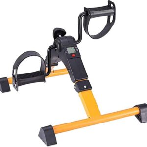Home Portable Bike Pedal Exerciser with LCD Monitor, Foldable Under Desk Exercise Bike Foot Hand Cycle, Rehabilitation Training Equipment for Arms and Legs