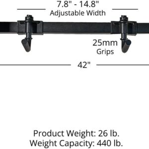 Titan Fitness Rack Mounted Adjustable Handle Pull Up Bar, Indexing 25mm Grip Handles, Fits T-3, X-3, and TITAN Series Power Racks