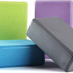 4 Pcs Yoga Blocks High Density EVA Yoga Brick Foam Blocks to Improve Strength, Flexibility and Balance, Non-Slip Surface for Yoga Pilates Meditation