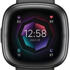 Fitbit Sense 2 Advanced Health and Fitness Smartwatch with Tools to Manage Stress and Sleep, ECG App, SpO2, 24/7 Heart Rate and GPS, Shadow Grey/Graphite, One Size (S & L Bands Included)