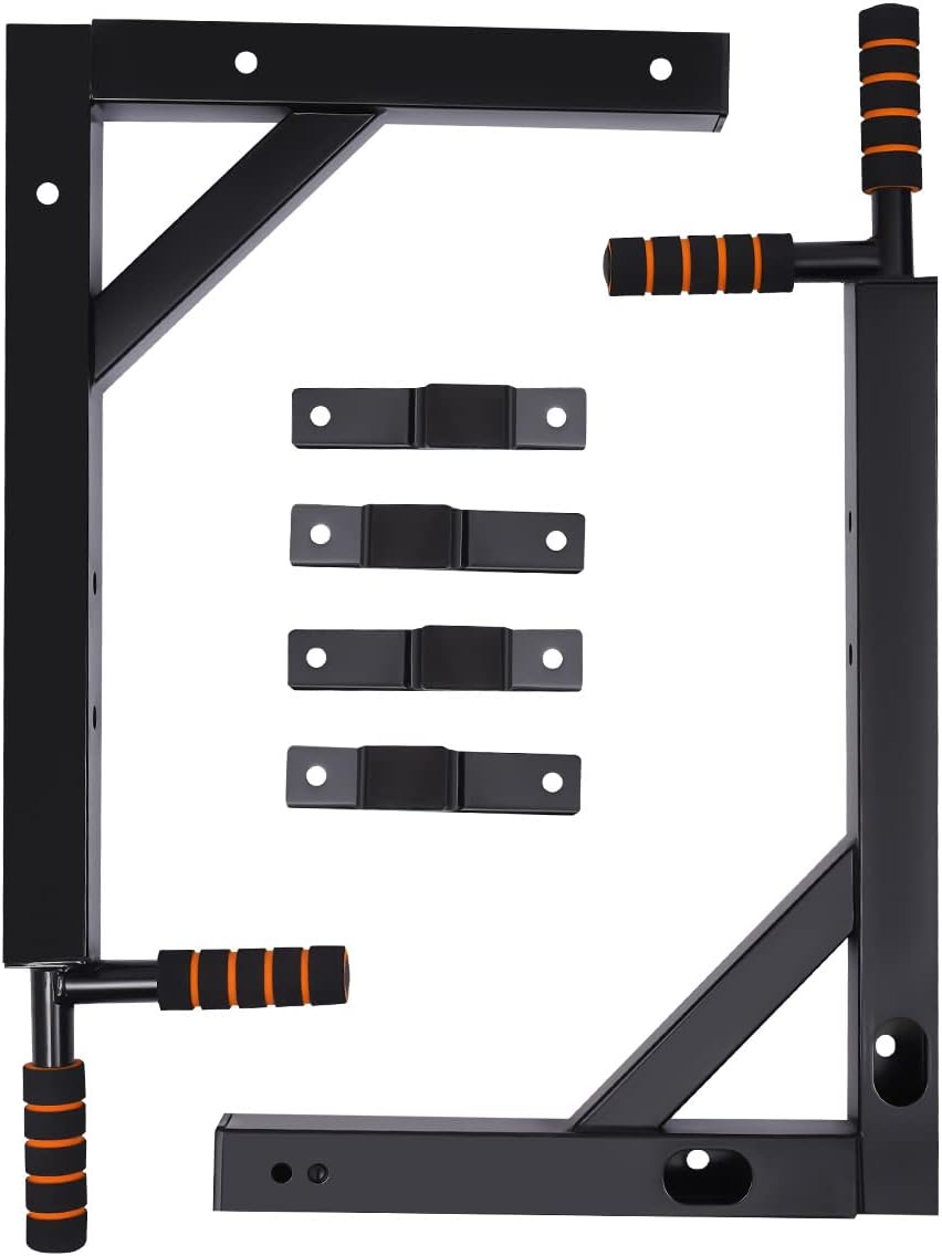 Wall Mounted Pull Up Bar, Power Tower Set Training Equipment Fitness Dip Stand Supports to 440 LBS for Home Gym Indoor Workout - Image 8