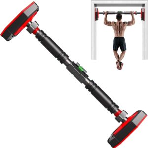 Doorway Pull Up Bar – No Screw Installation, Adjustable Width Upper Body Workout Bar with Automatic Locking, 440 LBS Strength Training Pull-Up Bar for Home Gym Exercise