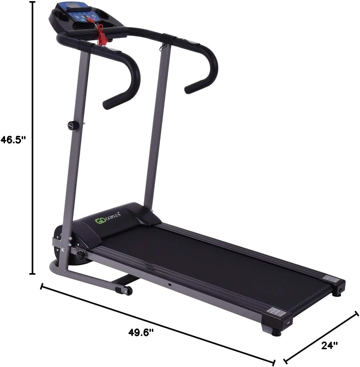 Goplus 1100W Folding Treadmill Electric Motorized Power Fitness Running Machine with LED Display and IPAD Support Perfect for Home Use(Black) - Image 10