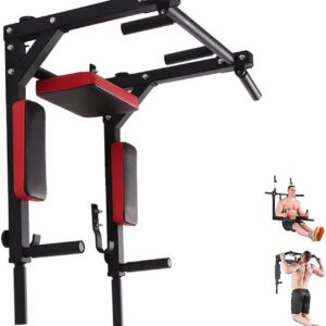 Multifunctional Wall-Mounted Pull-Up Bar,Dipping Station for Home Fitness, Indoor Exercise,Power Tower Set Chin Up Bar for Door Frame for Home Workout Equipment,Support to 440Lbs