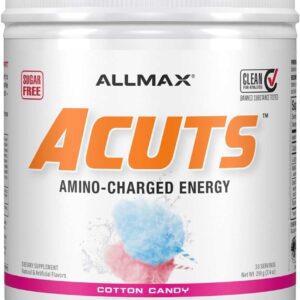 ALLMAX Nutrition AMINOCUTS (ACUTS), Amino-Charged Energy Drink with Taurine, L-Carnitine, Green Coffee Bean Extract, Cotton Candy, 30 Servings