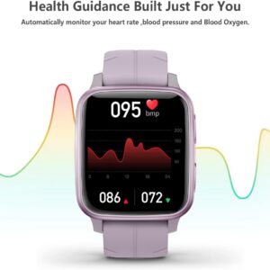 FITVII Fitness Tracker, Smart Watch with 24/7 Blood Pressure Heart Rate and Blood Oxygen Monitor, Sleep Tracker with Calorie Step Counter, IP68 Waterproof Activity Tracker for Women Men Android iOS