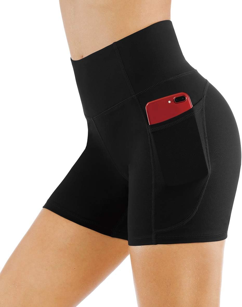 THE GYM PEOPLE High Waist Yoga Shorts for Women's Tummy Control Fitness Athletic Workout Running Shorts with Deep Pockets - Image 4