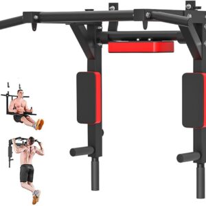 Wall Mounted Pull Up Bar Chin Up bar Dipping Station,Multifunctional Home Gym Equipment Indoor Exercise,Support to 440Lbs