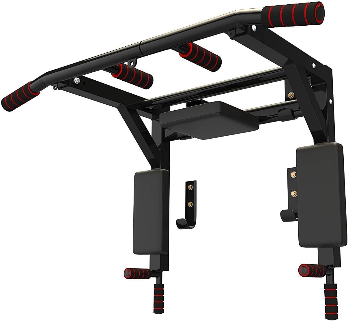 Multifunctional Wall Mounted Pull Up Bar Chin Up Bar Dip Station for Home Gym Workout