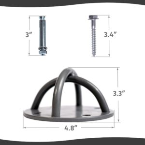 Ceiling Hooks – Industrial Strength Hold Up to 600 lbs, Includes Anchors & Bolts Yoga Starter Set – Suitable for Gym Rings, Suspensions, Indoor/Outdoor Use
