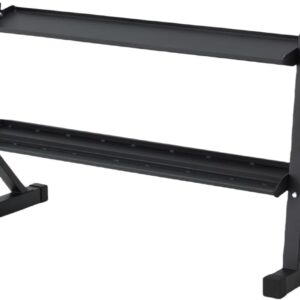 2-Tier 48″ Dumbbell and Kettlebell Rack for Home Gym, 1000LBS Weights Storage for Free Weights, Dumbbells, Kettlebells and Medicine Ball