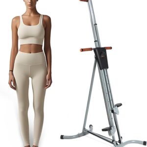Vertical Climber, Steel FrameCardio Exercise Climber Stair for Home Fitness, Folding Stair Stepper with 5 Height Adjustable, 120kg Weight Capacity, for Full Body Workout