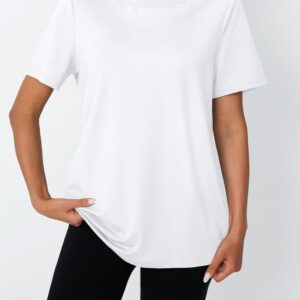 AUTOMET Women’s Workout Tops Short Sleeve Gym Shirts Summer Athletic Yoga Tshirts Loose Fit Casual Clothes 2025