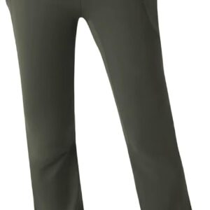 Womens High Waist Yoga Pants Stretchy Casual Trousers Straight Leg Pull On Side Pockets