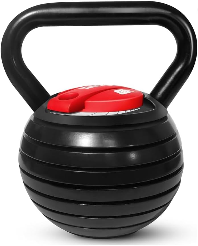 Yes4All Adjustable Kettlebell Set, 20–40 LB Weight Set, Solid Cast Iron Handle with Spacer Disks & Secure Lock, Space-Saving Kettlebell for Home Gym Strength Training, Black - Image 4