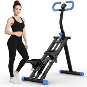 Stair Stepper with Resistance Home-Upgrade Vertical Climber Workout Machine for Full-Body Exercise with Stable Frame Adjustable Handlebar