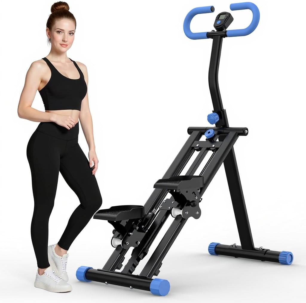 Stair Stepper with Resistance Home-Upgrade Vertical Climber Workout Machine for Full-Body Exercise with Stable Frame Adjustable Handlebar