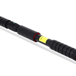 Pull up Bar for Doorway – 27”- 42” Width Adjustable Indoor Chin Up Bar with Level Meter, Portable Exercise Equipment for Home Gym Upper Body Workout, Max Load 440 LBS, Black Red
