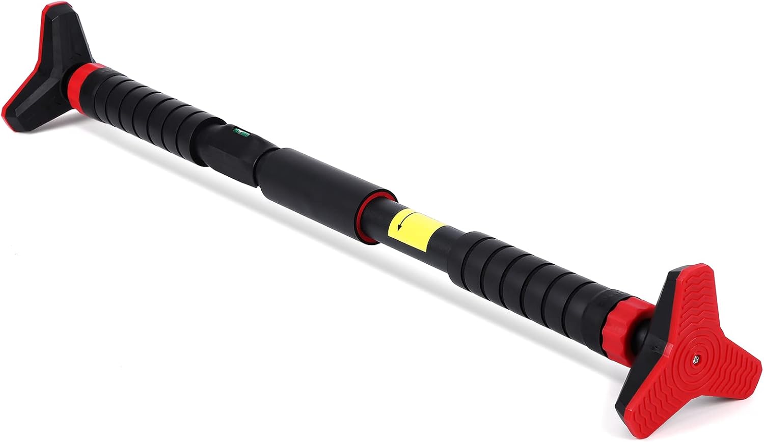 Pull up Bar for Doorway - 27''- 42'' Width Adjustable Indoor Chin Up Bar with Level Meter, Portable Exercise Equipment for Home Gym Upper Body Workout, Max Load 440 LBS, Black Red
