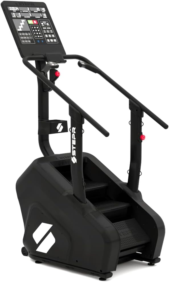 STEPR Classic Stair Master with LED Touchscreen, Commercial Grade Stairmaster Machine for Home, 140 Steps/Min, Bluetooth Stepper Machine, Resistance Band Attachments, Mobile App, 375 lb Capacity