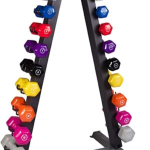 Body-Solid (GDR24B) Vertical Dumbbell Rack Stand Only, Storage for 1lb to 15 lbs Dumbbells, Home Gym Weight Rack Holds 12 Pairs of Vinyl Neoprene Dumbbell