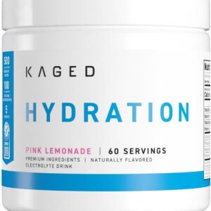 Kaged Electrolyte Hydration Powder Hydracharge Pink Lemonade Sports Drink for Men and Women Pre, Post, Intra Workout Supplement 60 Servings