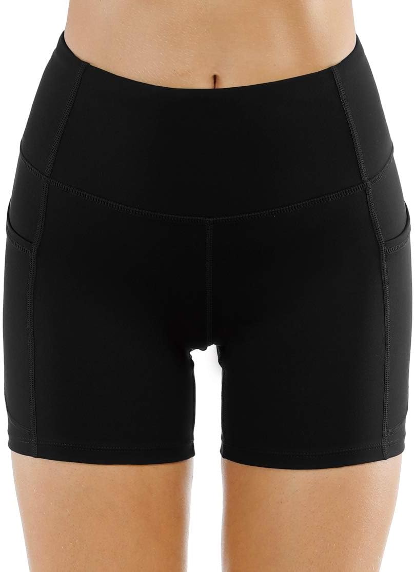 THE GYM PEOPLE High Waist Yoga Shorts for Women's Tummy Control Fitness Athletic Workout Running Shorts with Deep Pockets - Image 2