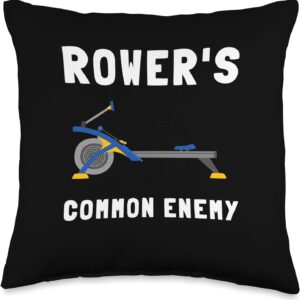 Erg Ergometer And Rowing Exercise Machine Rowing Workout Throw Pillow