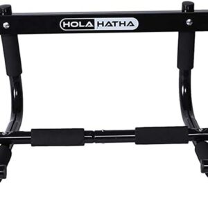 HolaHatha Pull Up Bar Heavy Duty Door Way Chin-up Dip Station Fitness Multi-use Portable Gym Home Workout for Door Way for Upper Body Strength and Building Muscle