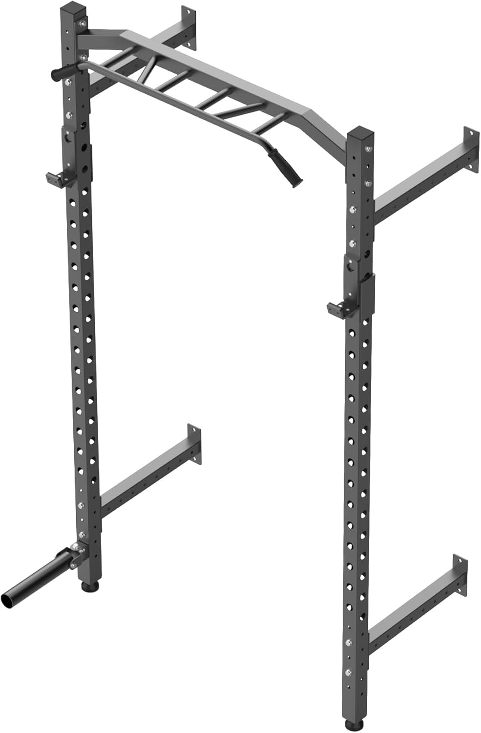 1600LB Wall Mounted Power Rack, Commercial Squat Rack for Home Gym with Multi-Grip Pull Up Bar, j-Cups & Landmine Attachment for Home and Garage Gym - Image 9