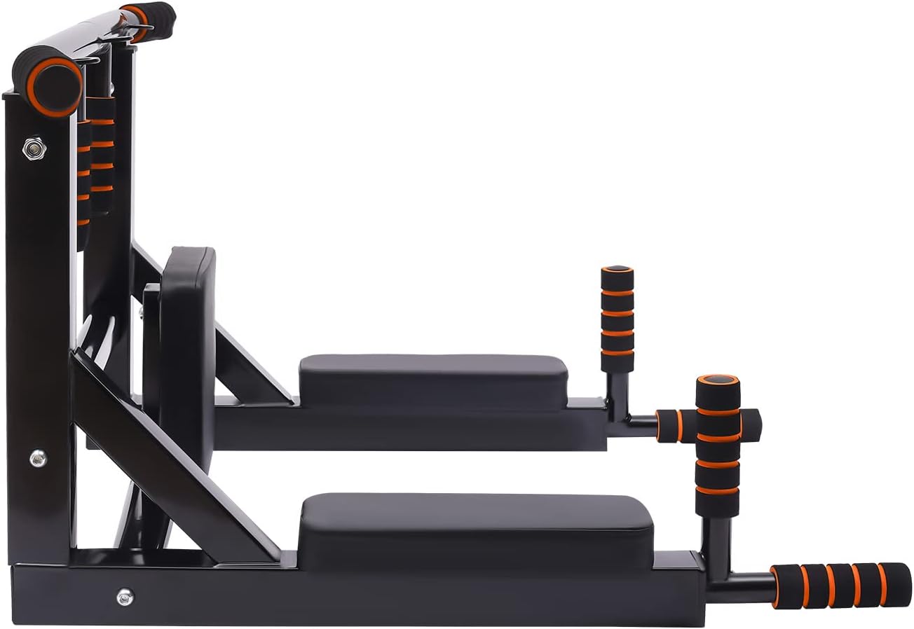 Wall Mounted Pull Up Bar, Power Tower Set Training Equipment Fitness Dip Stand Supports to 440 LBS for Home Gym Indoor Workout - Image 4