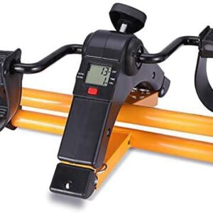 Home Portable Bike Pedal Exerciser with LCD Monitor, Foldable Under Desk Exercise Bike Foot Hand Cycle, Rehabilitation Training Equipment for Arms and Legs