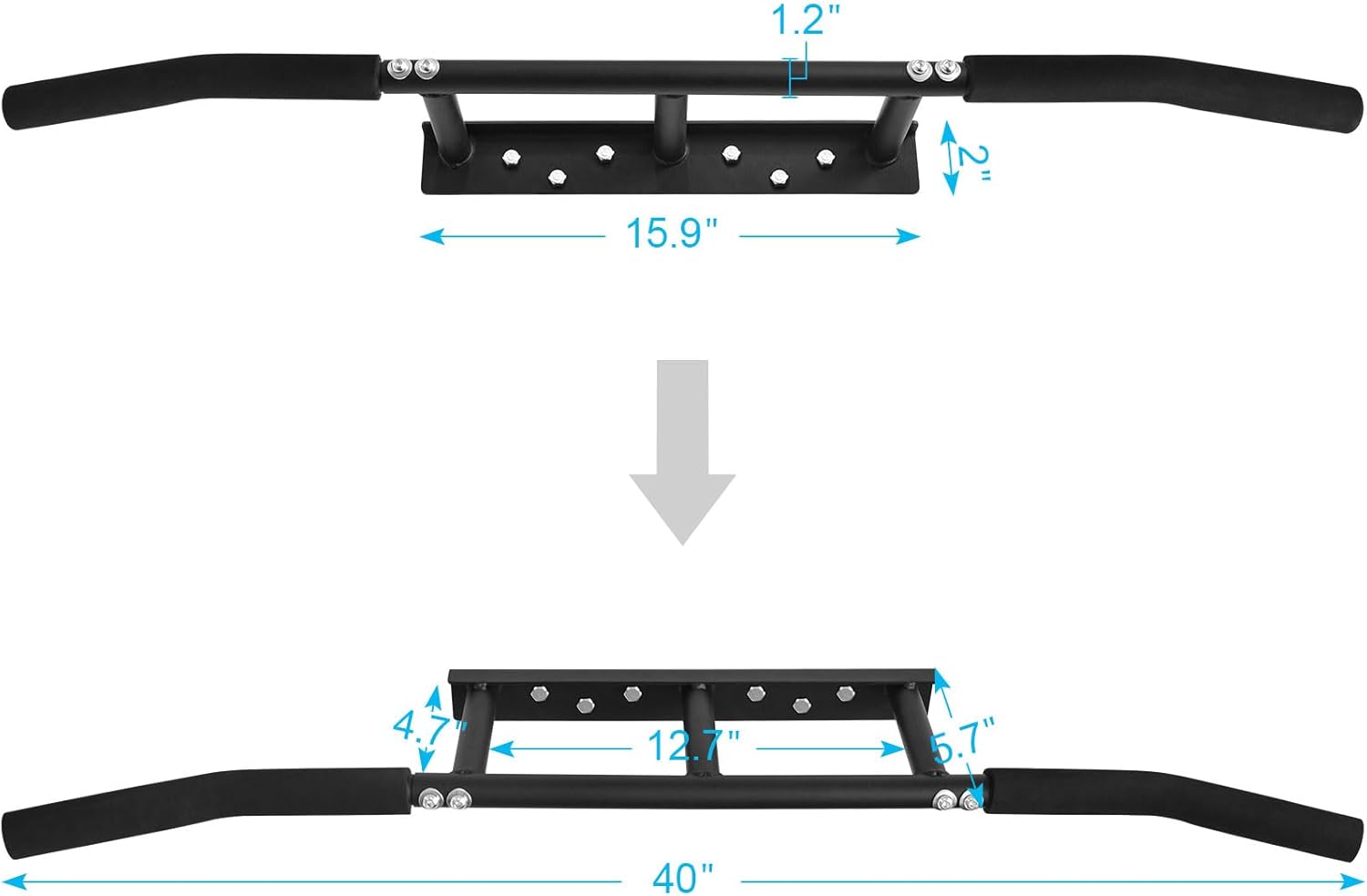 ATENTO Pull Up Bar, Chin Up Bars Ceiling Mount, Workout for Home Gym, Beam, Crossfit - Heavy-Duty, Foam Grip, Easy installation - Image 6
