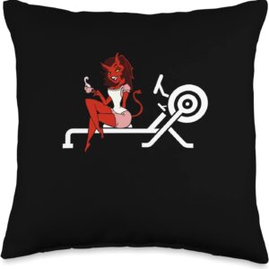 Erg Ergometer And Rowing Exercise Machine Rowing Workout Throw Pillow