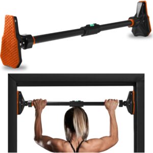 SQUATZ Adjustable Pull-Up & Chin-Up Bar, Door Frame Pullup & Doorway No-Screw, No-Damage Wall Mounted Hanging Bar for Home Strength Training Exercise Equipment for Men & Women, 440lbs (37 to 56 inch)