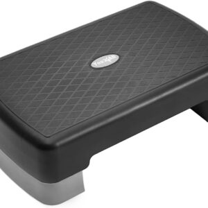 Yes4All 18.9″ Aerobic Exercise Step Platform with 2 Risers, Adjustable Height Workout Stepper 3″ 5.1″ for Home Gym