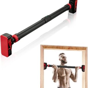 Doorway Pull Up Bar Without Screw, 4-in-1Chin Up Bar Doorway, Adjustable Width(27.2-36.2in) Pullup Bar for Home Gym Upper Workout, Max Load 440Lbs