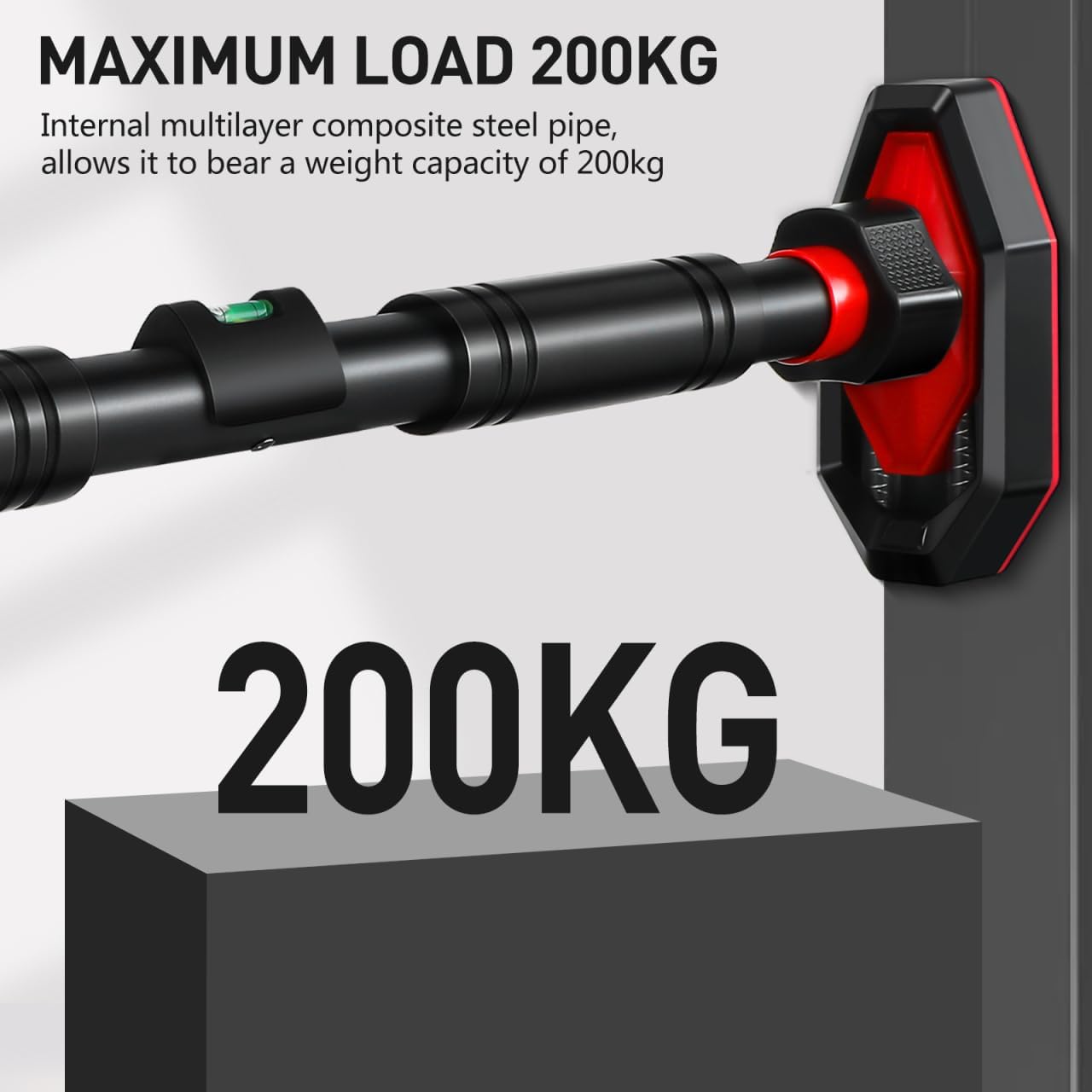 1PCS Pull Up Bar: Strength Training Chin up Bar without Screws - Adjustable 25.6-39.37 Width Locking Mechanism Pull-up Bar for Doorway - Max Load 440lbs, Non-slip - Image 5