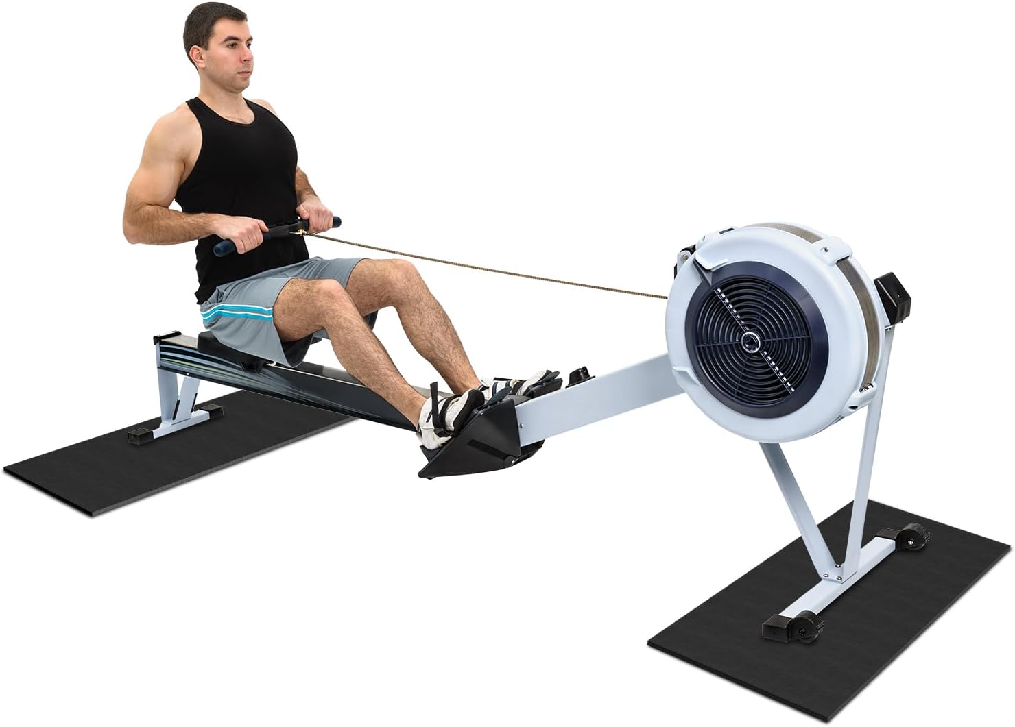 2PCS Fitness Equipment Mats and Floor Protector, Non-Slip Mat Rowing, Rowing Machine Bike Mat for Carpet & Hardwood Floors, Exercise Bike Mats (Two Pieces:36 * 12 inch) - Image 7