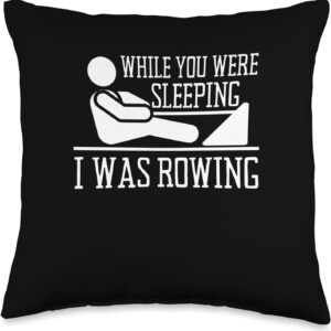 Erg Ergometer And Rowing Exercise Machine Rowing Workout Throw Pillow