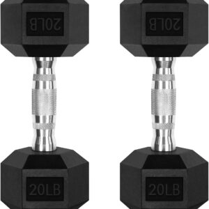RitFit 5-300LBS Rubber Encased Hex Dumbbell Sets with Optional Rack for Home Gym, Coated Hand Weights for Strength Training, Workouts