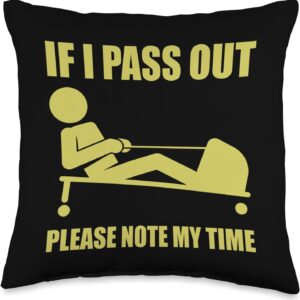 Funny Ergometer Rowing Exercise ERG Machine Lover Gag Outfit Throw Pillow