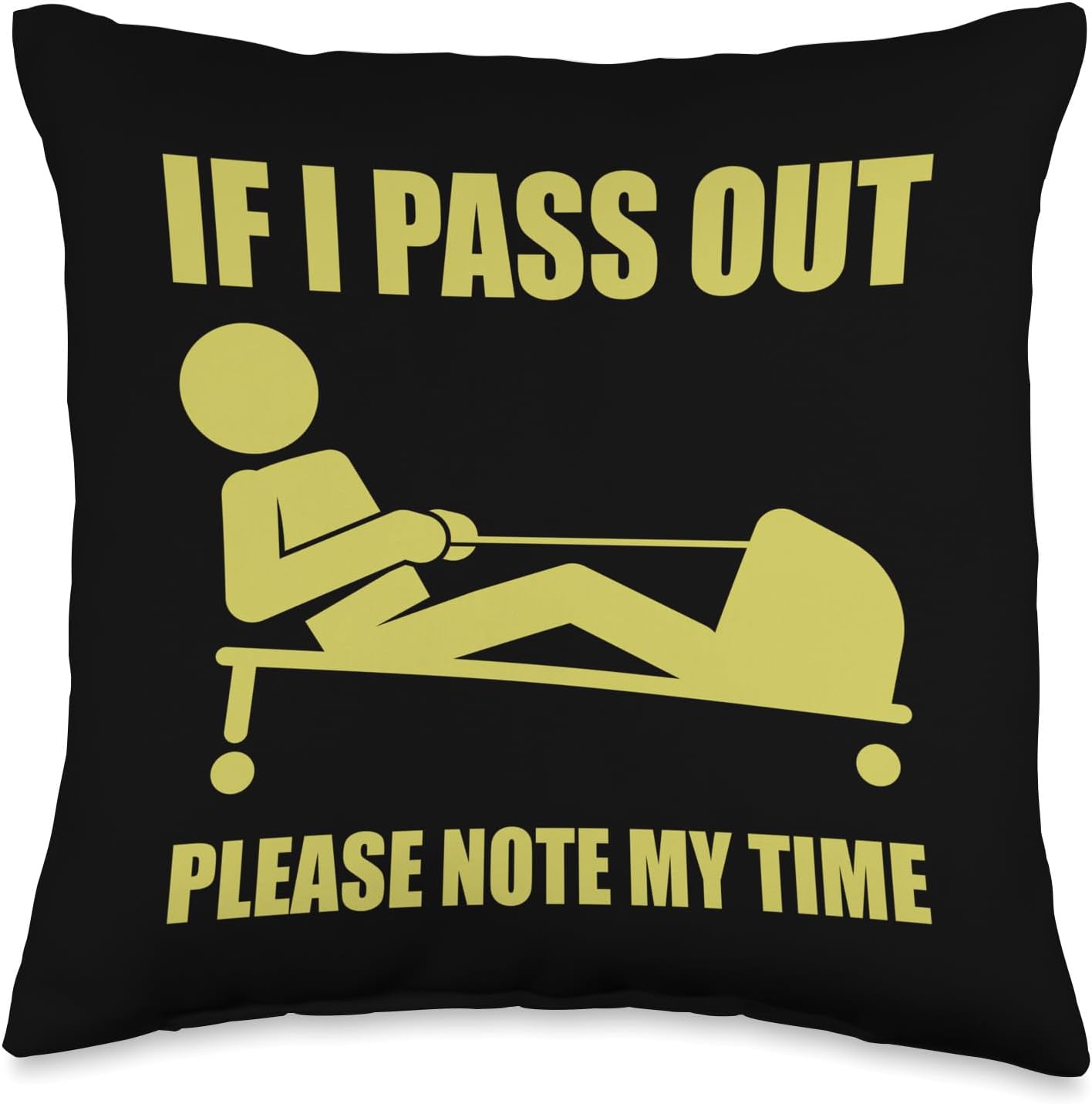Funny Ergometer Rowing Exercise ERG Machine Lover Gag Outfit Throw Pillow