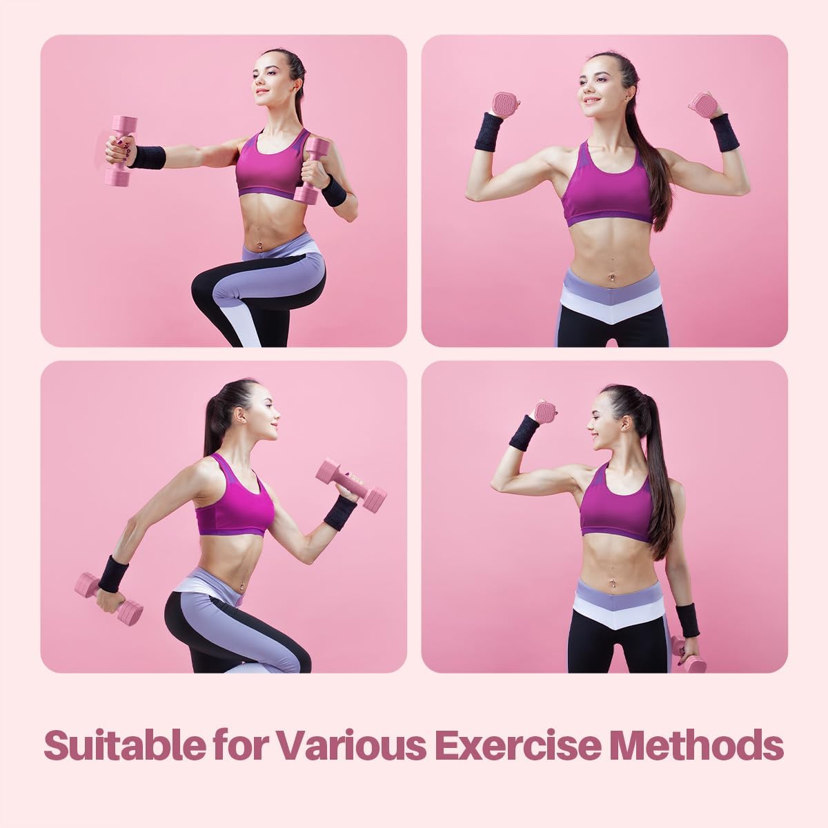 Zempox Adjustable Dumbbell Set of 2, 4 in 1 Free Weights Dumbbells Set for Women, Hand Weights for Women at Home, Each 2lb 3lb 4lb 5lb with TPU Soft Rubber Handle for Home Gym Exercise Training - Image 6