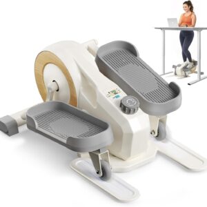 Sitting Under Desk Elliptical Machine, Leg Exerciser While Sitting for Seniors, Seated Pedal Exerciser, Quiet & Portable Pedal Exerciser with 8 Resistance Levels, Work from Home Fitness