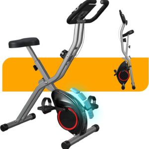 Foldable Exercise Bike for Seniors, Indoor 5 IN 1 Stationary Bike with 16-Level Magnetic Resistance and Tri-Position Ride, 260LBS Capacity, 5.5 LBS Flywheel, Designed for Home Workout 816